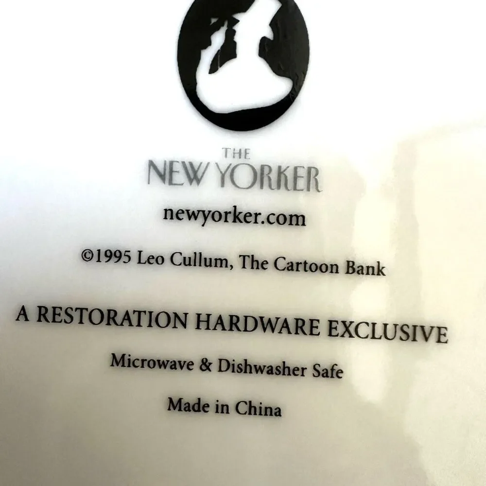 Vintage Restoration Hardware New Yorker Cartoons 8 Dessert Plates